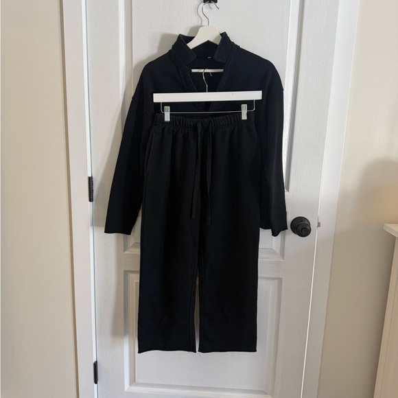 Amazon Pants - Amazon Women's Black Drawstring Wide-Leg Track Pants & Top F&E Dupe Set